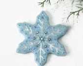 Snowflake Christmas Ornament Beaded Holiday Decoration Winter Decor MADE TO ORDER