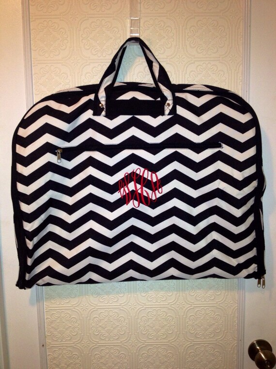 Women's Personalized Monogrammed Chevron Garment Bag. Full