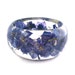Size Medium Purple Botanical Resin Bangle. Bangle Bracelet. Pressed Flower Resin Cuff. Real Flowers - Purple Larkspur. Engraved
