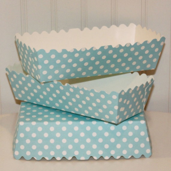 Items similar to Paper Food Tray, 5 Blue Dot Food Trays, Hot Dog Tray