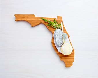 Florida Cutting Board 4th of july Gift Personalized engraved Florida cheese state shaped board