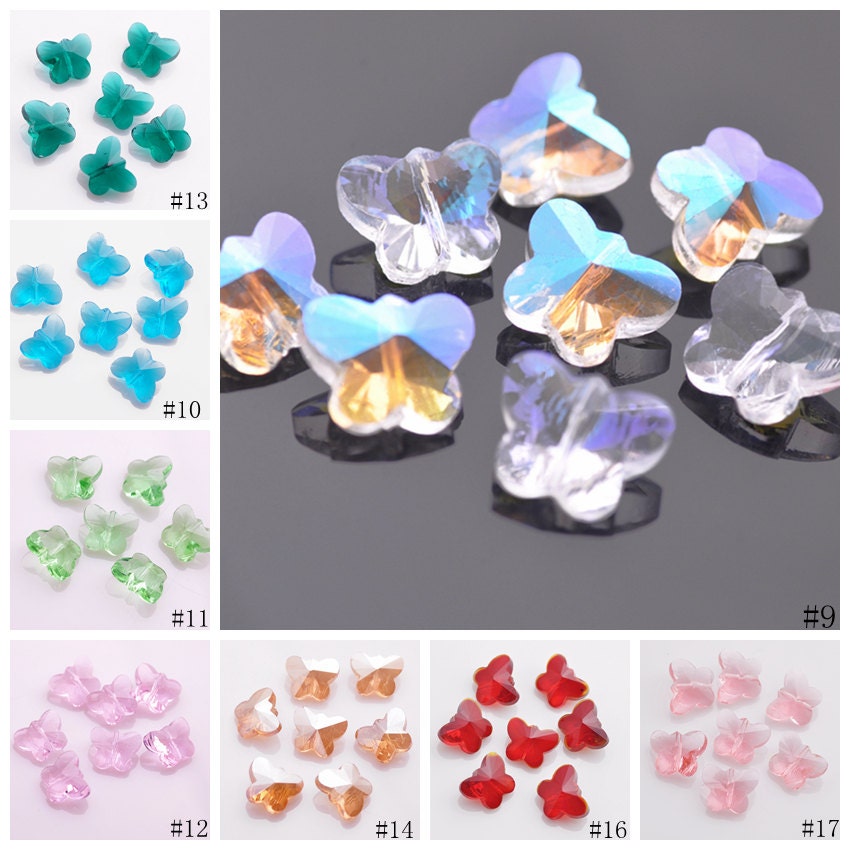 10pcs 14X12mm Exquisite Butterfly Facted Crystal by Cinderellaroom