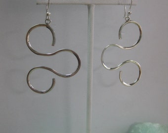 Sterling Silver Swirl Dangle Earrings