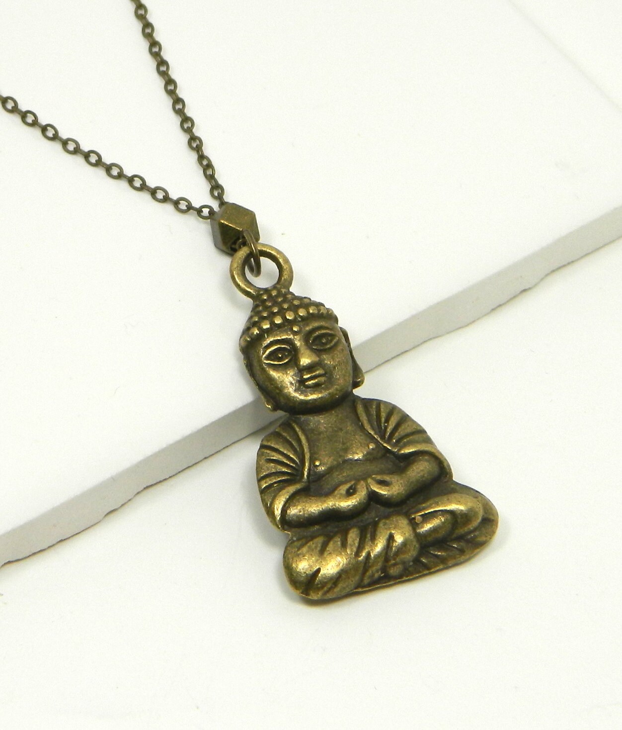 Seated Buddha Necklace Buddha Jewelry by Prdgy on Etsy