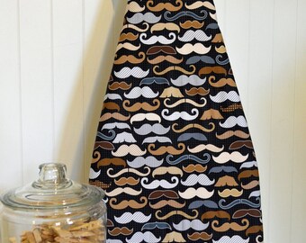 Designer Ironing Board Cover - Timeless Treasures Men's Moustaches Black
