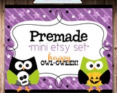 Happy Owl-Oween Premade Mini Etsy or Facebook Set, Halloween Etsy Set, Etsy Logo, Facebook Logo, Halloween Logo Il_170x135