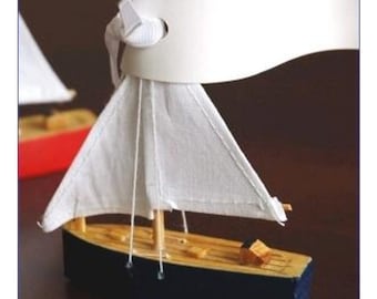 set of 30 Wooden Sailboat Place Card Holder Navy Red Wedding Bridal Shower Engagement Party Favor Box