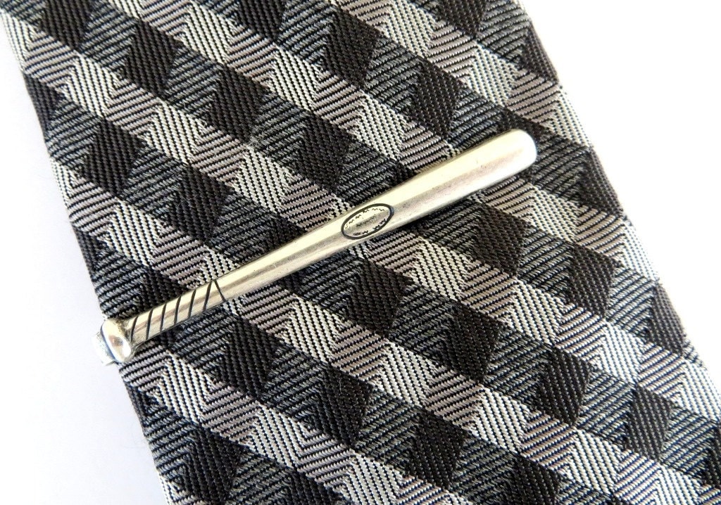 Baseball Bat Tie Clip Baseball Bat Tie Bar Sterling Silver