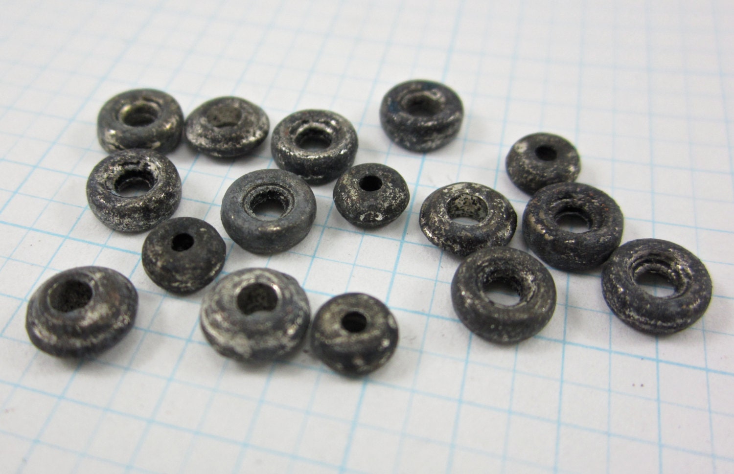 Destash 16 pewter oxidized spacers pewter beads