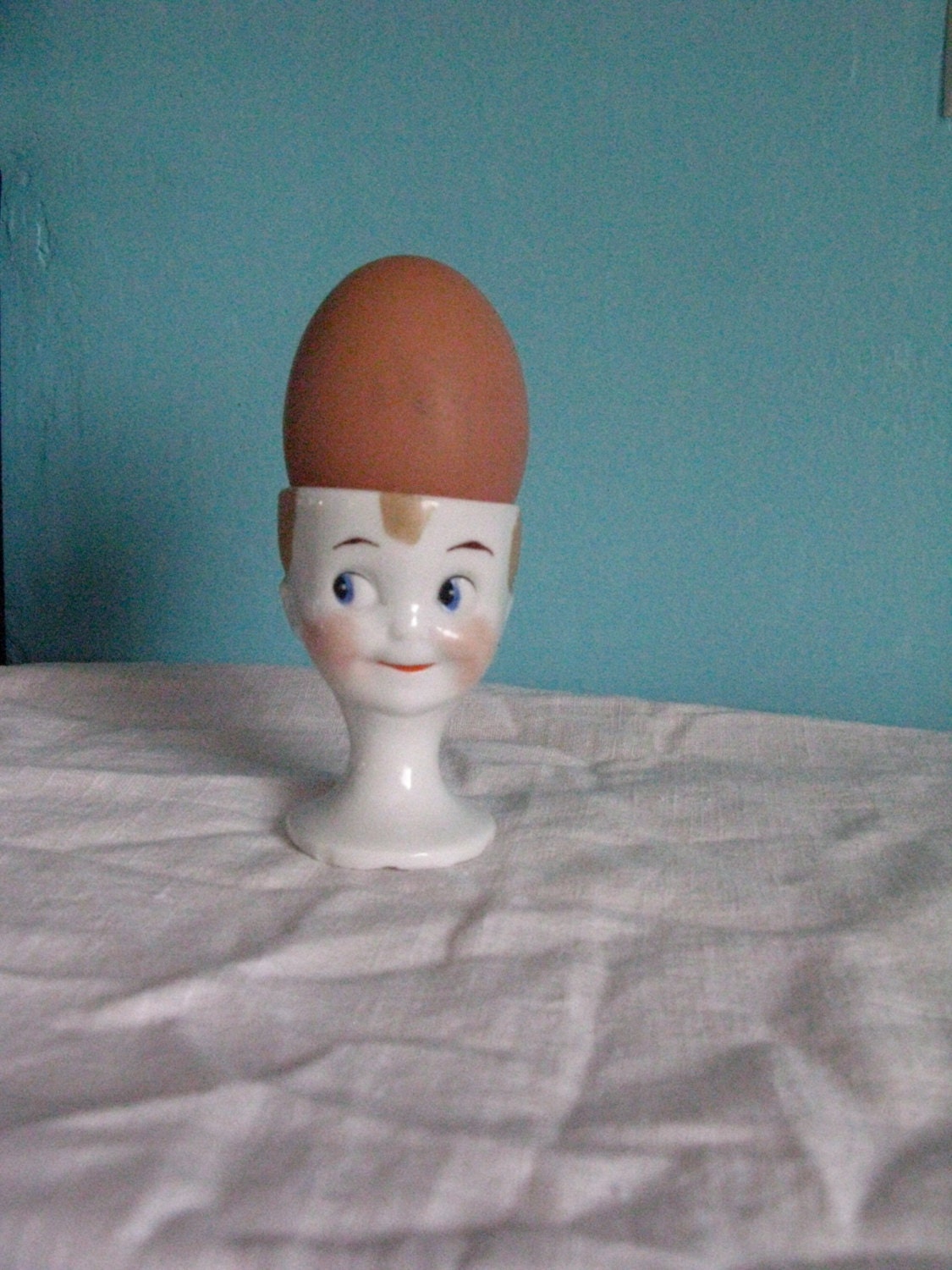 egg boi i with stand Holder Face Vintage Egg Boy Cup Dish