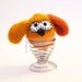 Cozy EGG Warmer Crochet DOG brown mustard orange Marine Wool Egg Cup Kitchen Funny