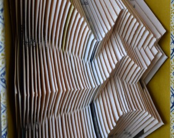 Free-form - Jaws - The Dogs of War - Folded Book Art - Recycled, Repurposed, Reclaimed - Wedding Paper Anniversary Birthday Book Folding