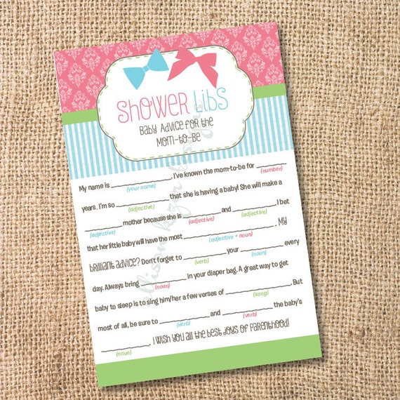 mad boy shower libs baby Libs the Advice  or for Be Bows Mom to Printable Mad  Baby Shower