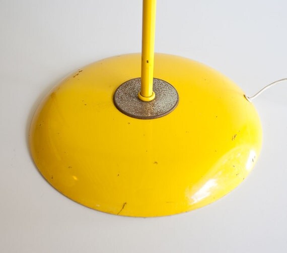 Vintage Mid Century Modern Yellow Floor Lamp