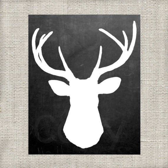 Items similar to Deer Silhouette Chalkboard Printable on Etsy