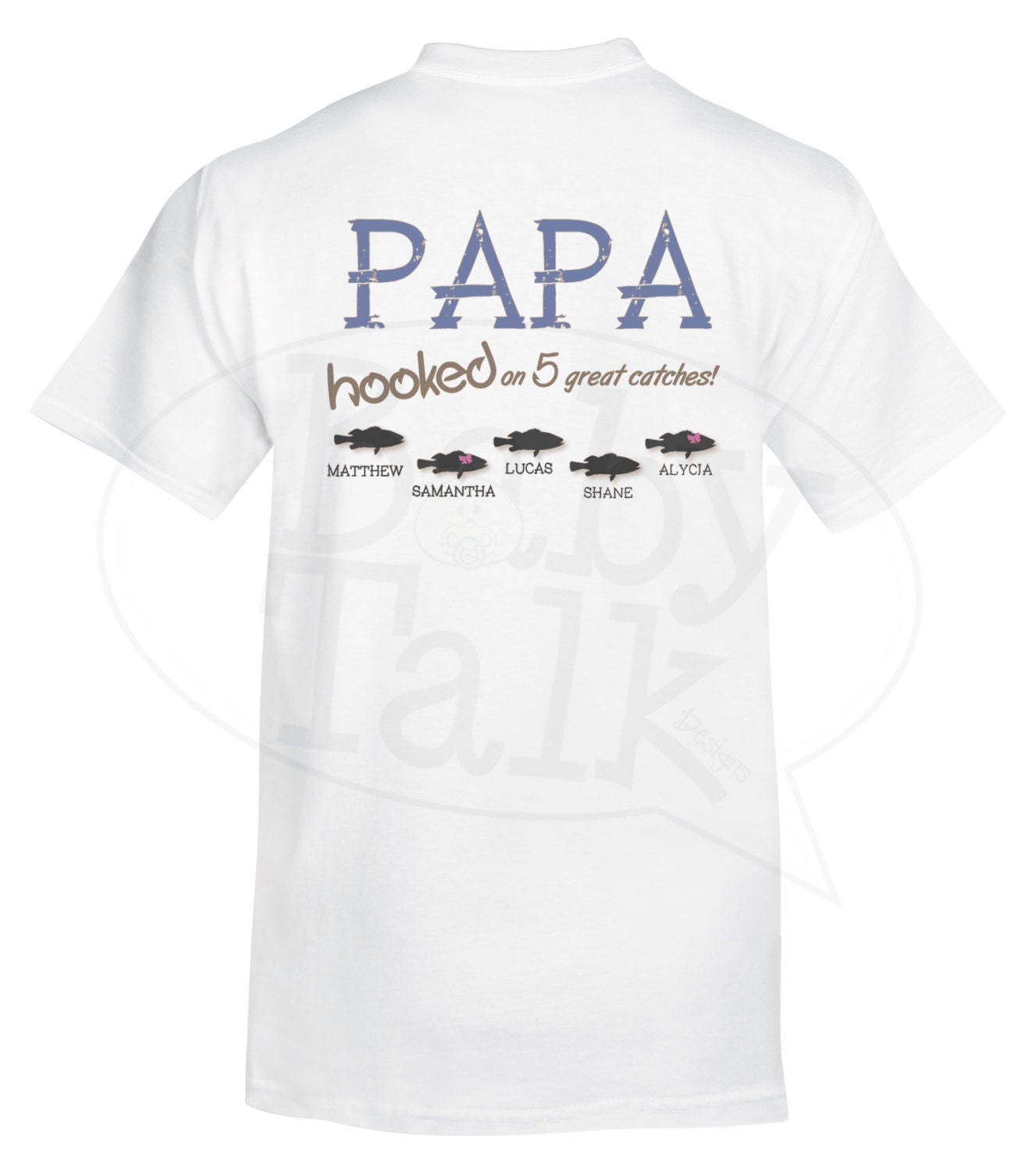 Download Dad or Grandpa PERSONALIZED fishing shirt hooked on great