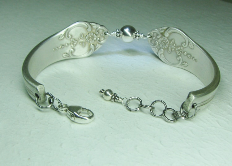 Spoon Bracelet Sterling Silver Beads by SpoonfestJewelry on Etsy