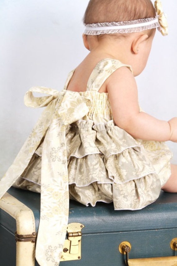 Sunsuit Bubble Romper Baby Girl Platinum Collection Silver