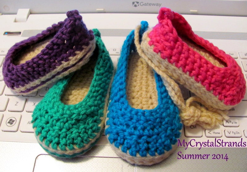 NEW Pattern Crochet Baby Espadrille Wedge Shoe Instant