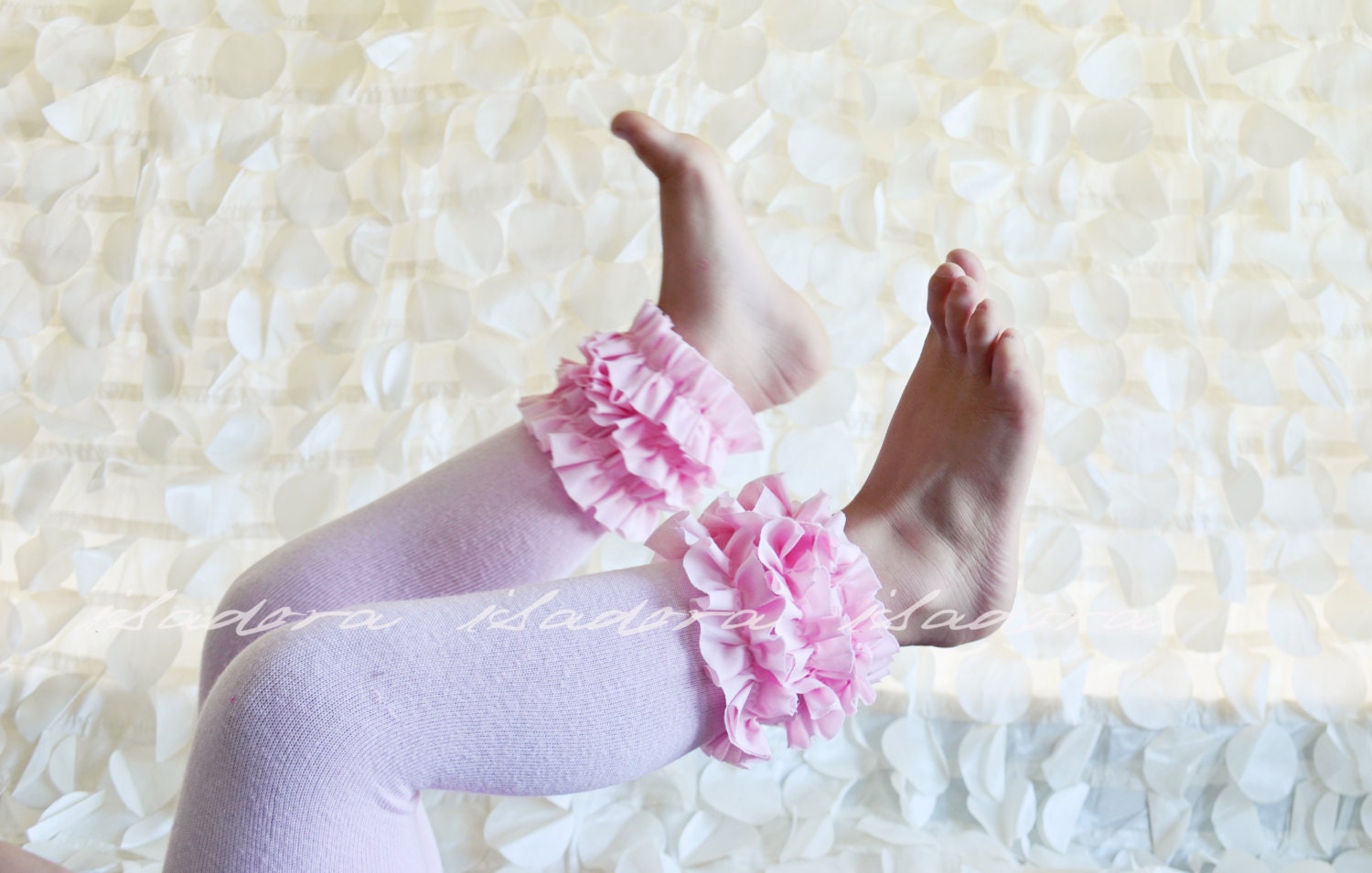 Baby Pink Cotton Ruffle Footless tights by ISADORAKIDS on Etsy