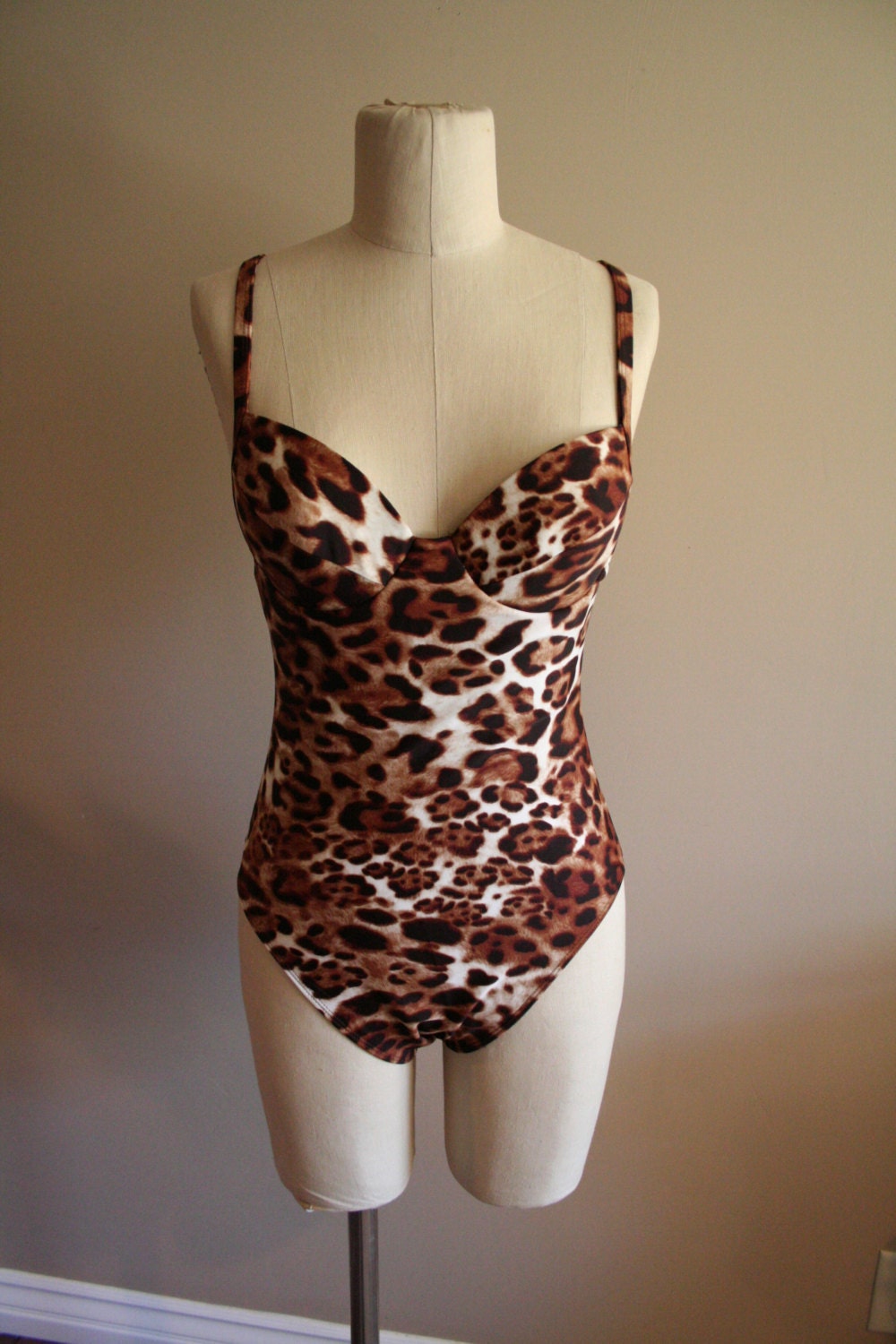 Animal Print One Piece Swimsuit Size 8 Swimwear by LaSophia