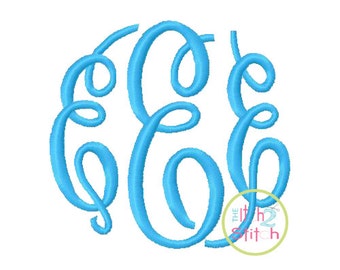 Fancy Circle SMALL Machine Embroidery Monogram Font (Larger sizes sold separately)