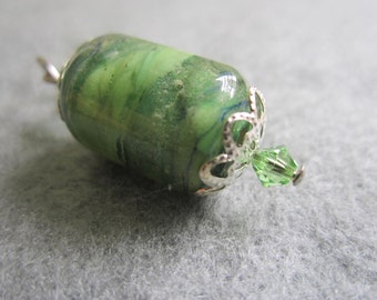 The Grinch, Lampwork Glow-In-The-Dark Glass Bead Pendant