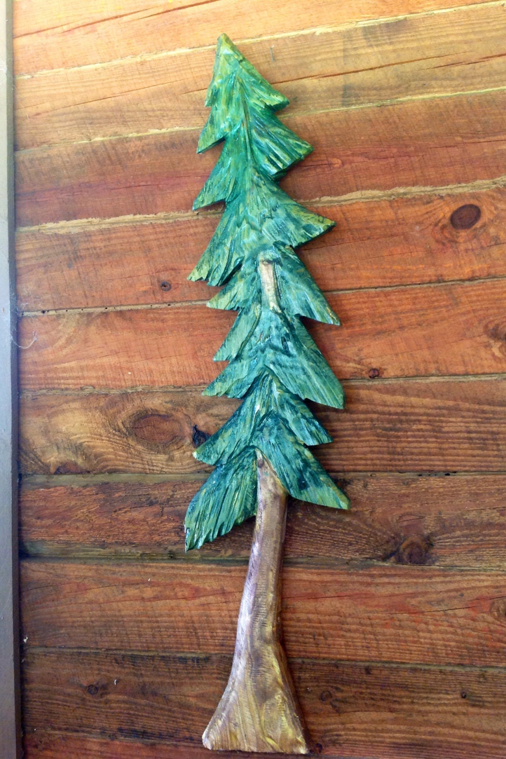 Pine Tree sculpture 4ft. chainsaw tree carving by oceanarts10