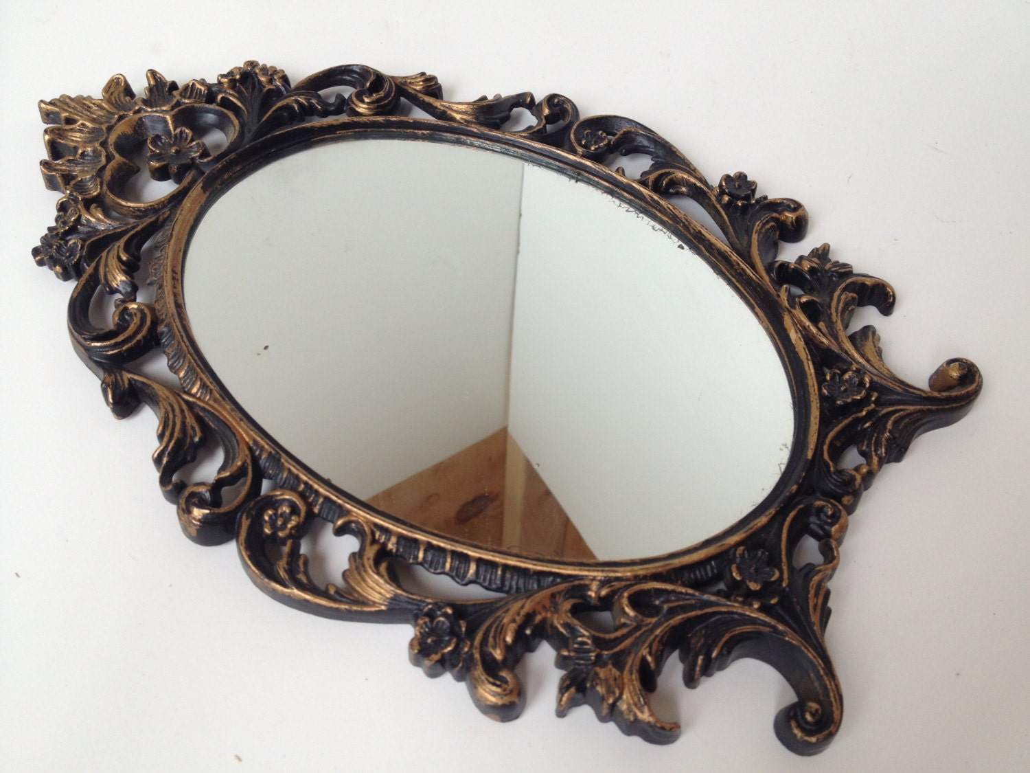 Vintage Ornate Oval Filigree Shabby Chic Framed Mirror