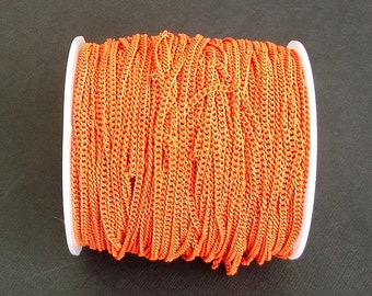 Orange Electroplated Twist Curbe Chain Colored Chain-15 ft.