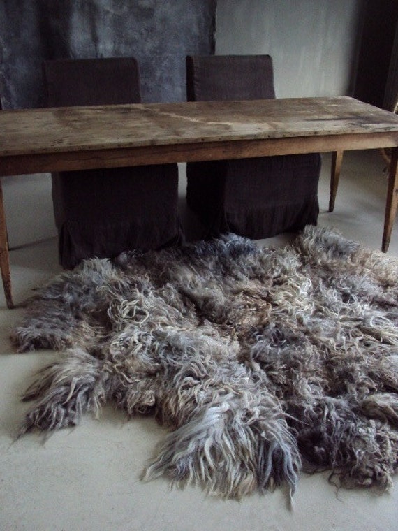 Items similar to felted sheep fleece rug carpet wool bio industrial