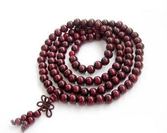 8mm 108 Wood Meditation Yoga Tibetan Buddhist Prayer Beads Japa Mala ZZ233