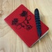 Red Forest Deer Pocket Size Lined Moleskine Notebook Journal Gocco Screenprint