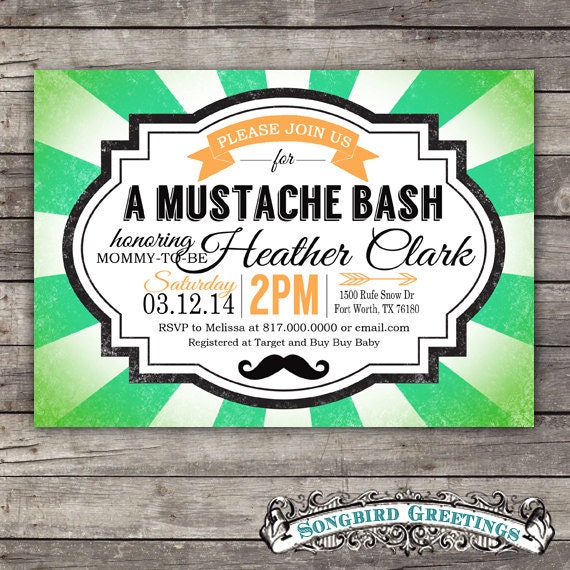 Mustache baby shower invitation--customizable Il_570xn