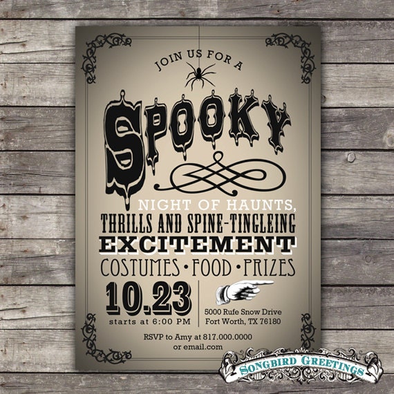 DIY Addams family spooky party invitation--customizable Il_570xn