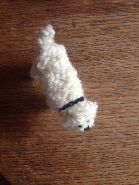 Knitted curly cream Poodle