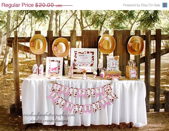 Cowgirl Printable Party Package DIGITAL Cowgirl Birthday Package Il_570xn