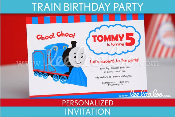 Train Birthday Party Invitation Personalized Printable // Choo Choo Train - B4Pa2 Il_570xn