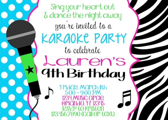 Free Printable Karaoke Party Invitations 5