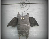 Boris the Bat, primitive bat, primitive halloween, prim halloween, Halloween,