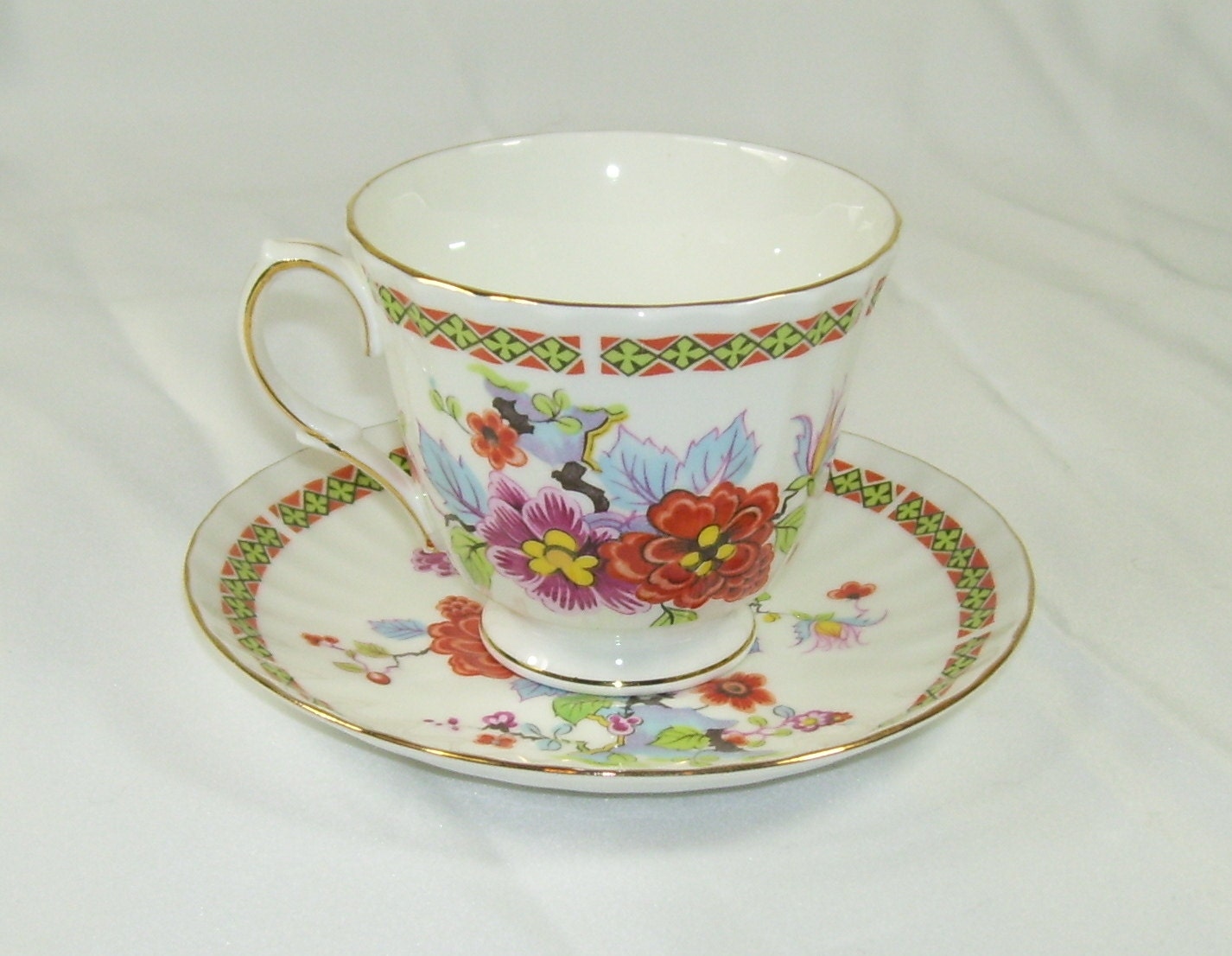 Vintage Duchess England Bone China Teacup and Saucer Asian