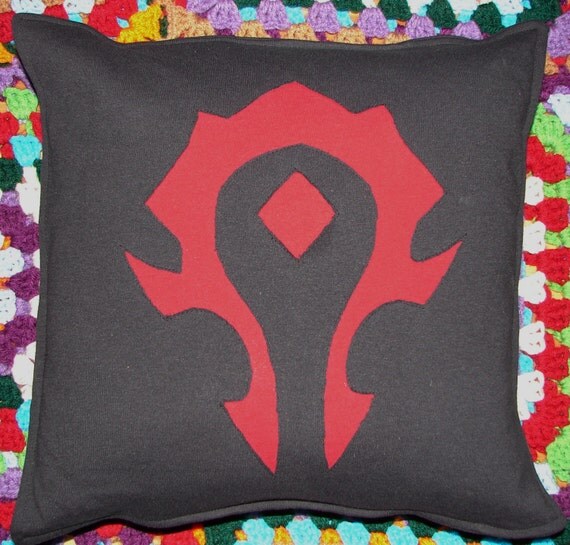 Throw Pillow Sham Cover made upcycled T-shirt Warcraft