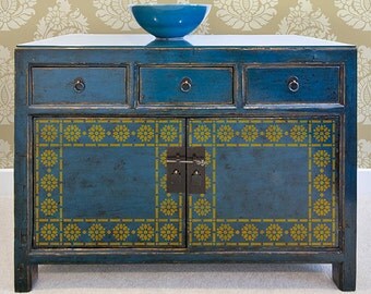 Indian Flower Border Stencil Furniture and Craft Stencil for DIY Decor