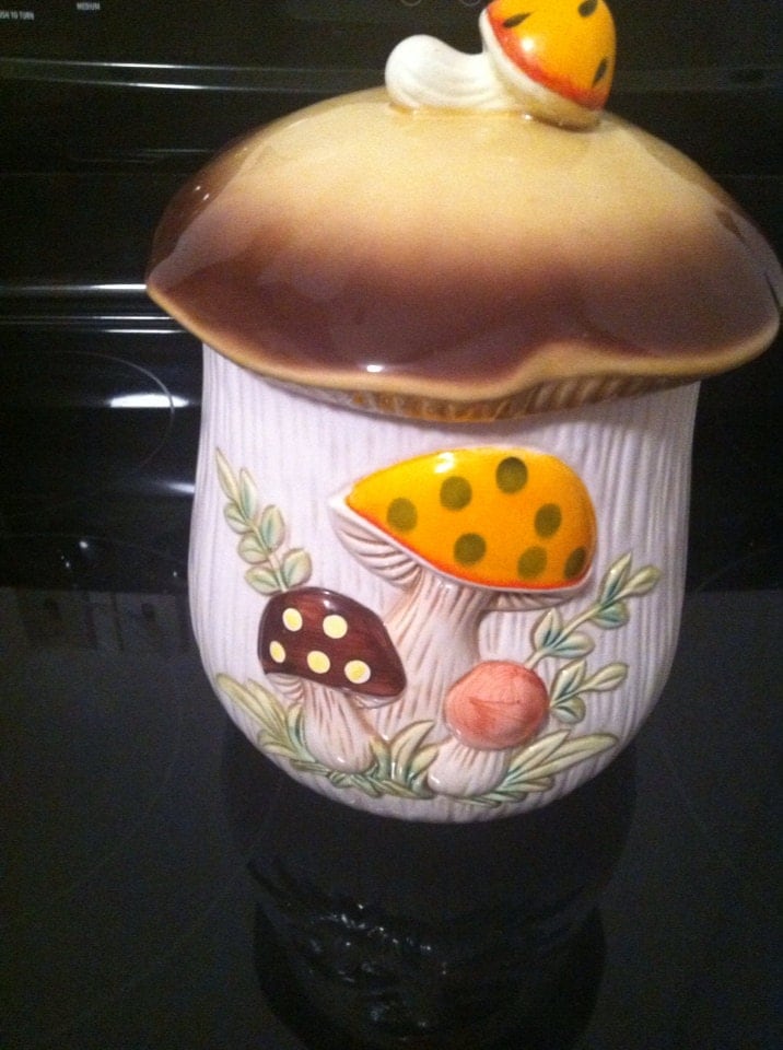 Clearance Rack Unique 70s Mushroom Cookie Jar Or Old Flour Jar