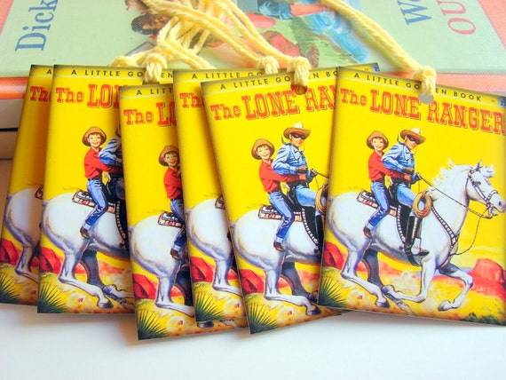 Retro Gift Tags  The Lone Ranger Little Golden Book by mimiandlucy