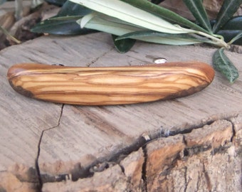 Hand carved Greek Olive Wood hair barrette
