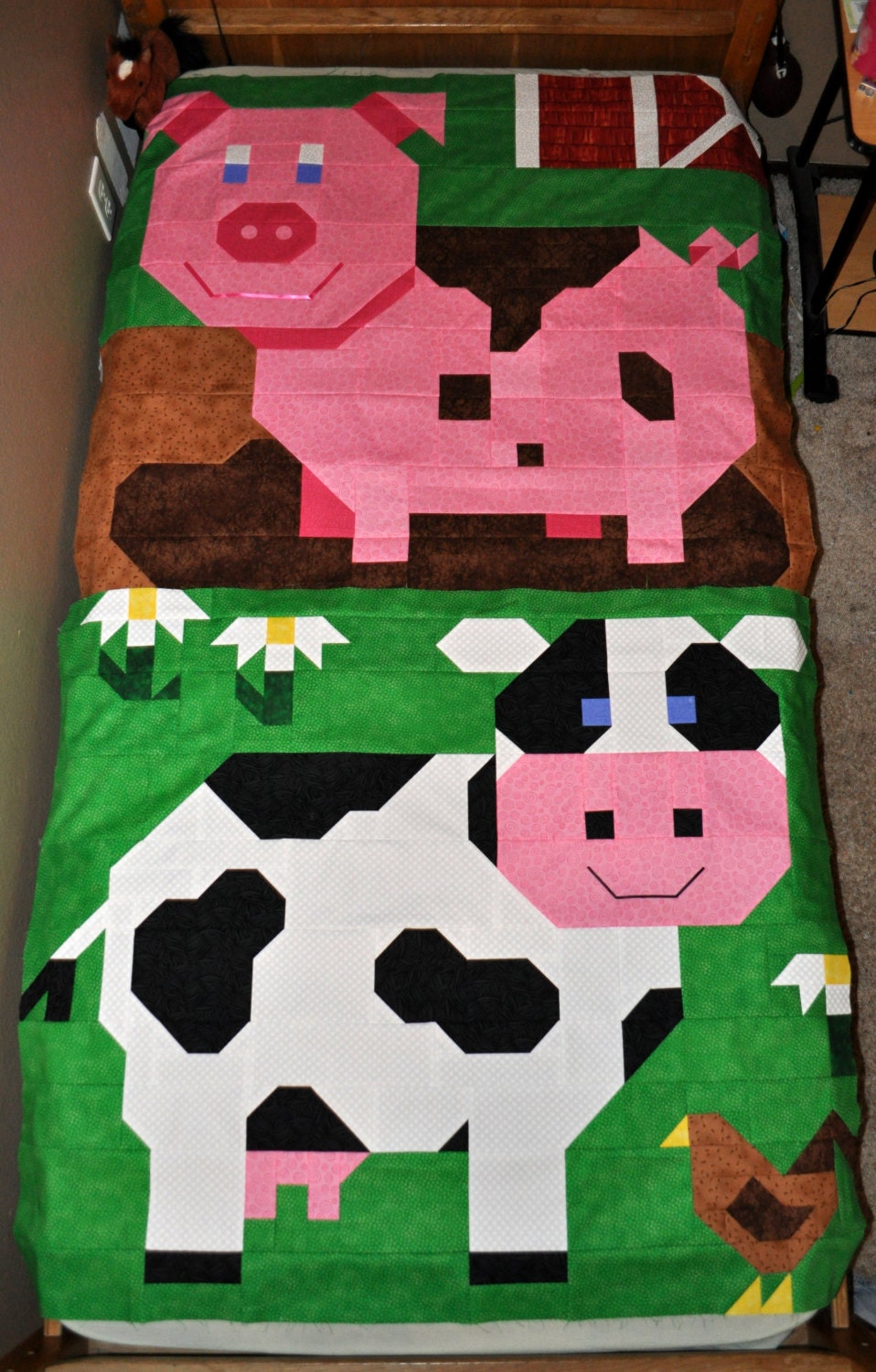 Pig Quilt Pattern in Multiple sizes PDF