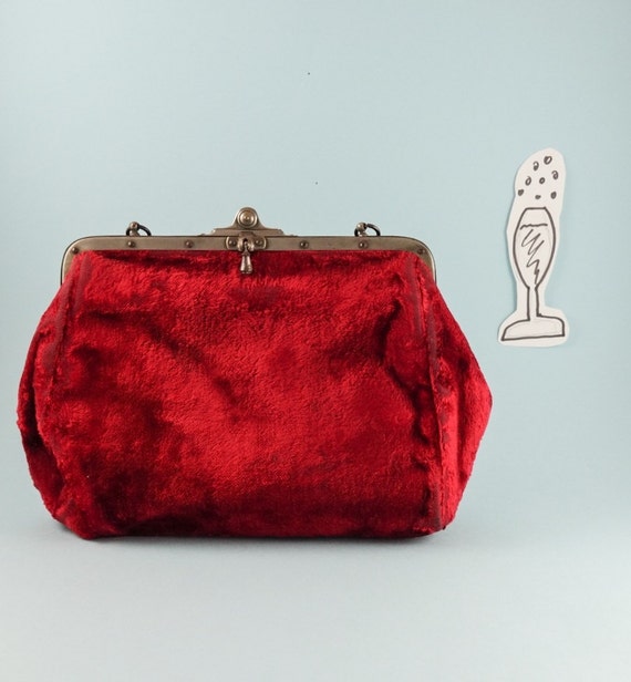 red velvet purse