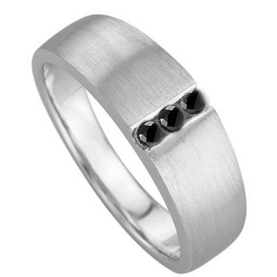 ... Ring, 0.09 Ct.,Black Diamond Ring, Men's Engagement Ring, Men's Ring