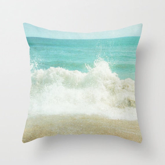 Pillow Cover Ocean Pillow Beach Photo Pillow Aqua Teal